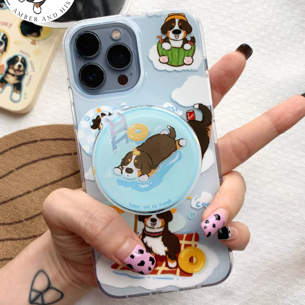 Luxury IMD Phone Case + Magnetic Holder Set – Bernese Mountain Dog Artwork
