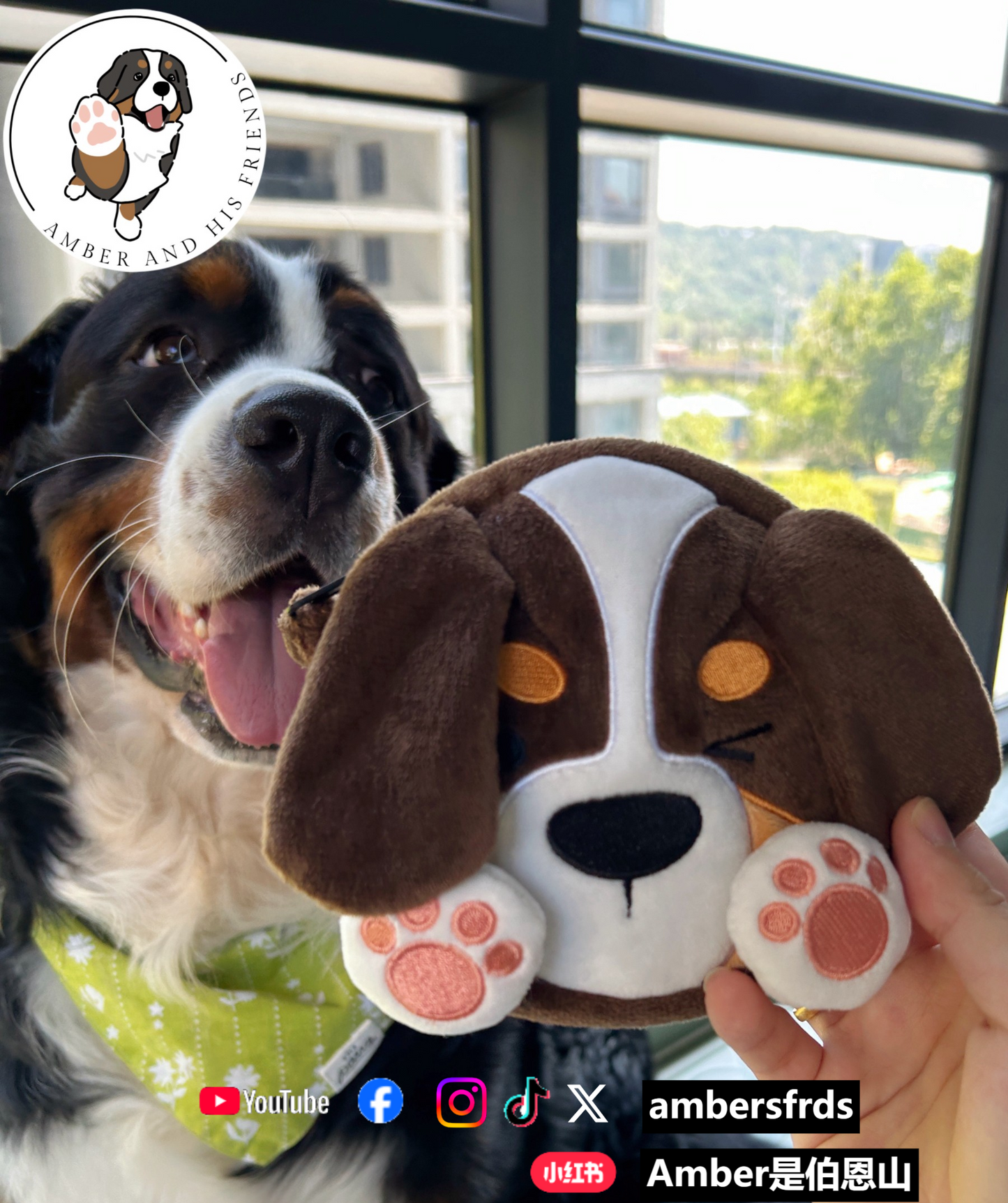Cute Bernese Mountain Dog Double Shoulder Bag with Coin Purse – Handmade & Durable