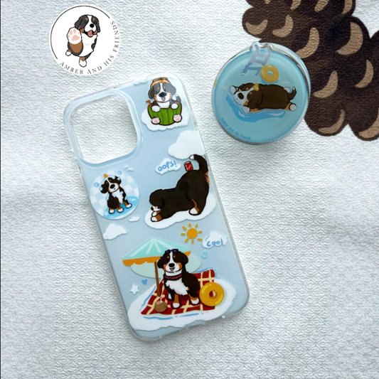 Luxury IMD Phone Case + Magnetic Holder Set – Bernese Mountain Dog Artwork