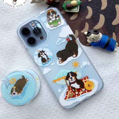 Luxury IMD Phone Case + Magnetic Holder Set – Bernese Mountain Dog Artwork